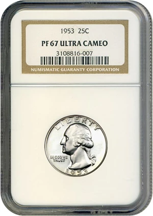 image for: 1953 25c NGC Proof 67 UCameo