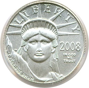 image for: 2008-W $10 PCGS MS69 (Platinum Eagle)