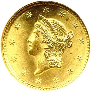 image for: 1851 G$1 NGC MS66