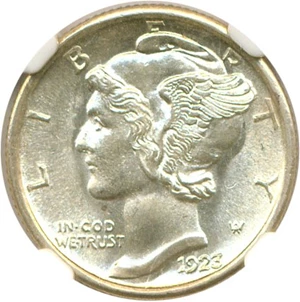image for: 1923-S 10c NGC MS64 FB
