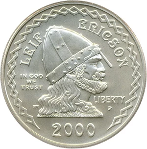 image for: 2000-P $1 Leif Ericson PCGS MS70