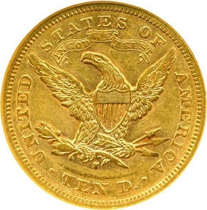 image for: 1877-S $10 NGC AU55