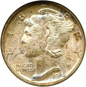 image for: 1918-D 10c NGC MS65