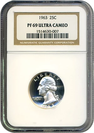image for: 1963 25c NGC Proof 69 UCameo