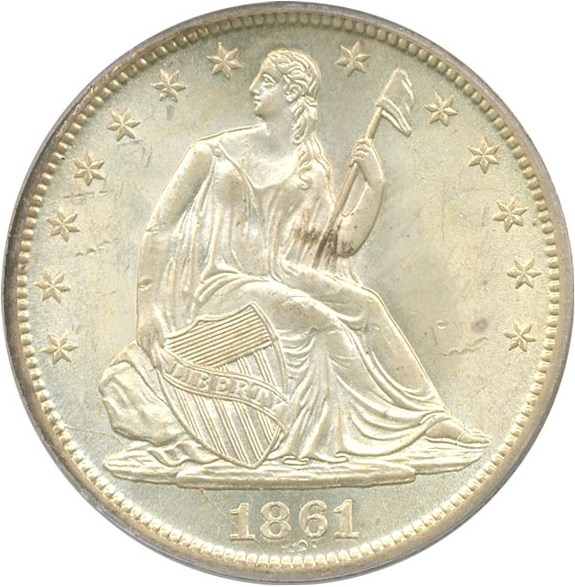 image for: 1861-S 50c  PCGS MS64