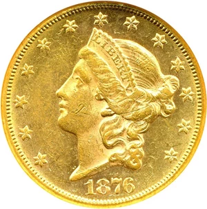 image for: 1876-CC $20 NGC AU58