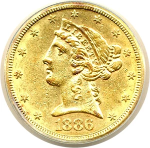 image for: 1886-S $5 ANACS AU58