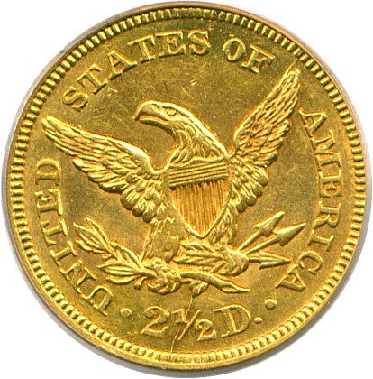 image for: 1847 $2 1/2 PCGS MS61