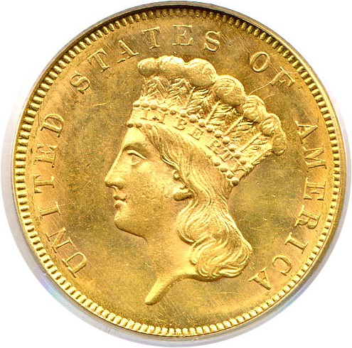 image for: 1855 $3 PCGS MS64