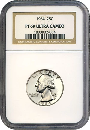 image for: 1964 25c NGC Proof 69 UCameo