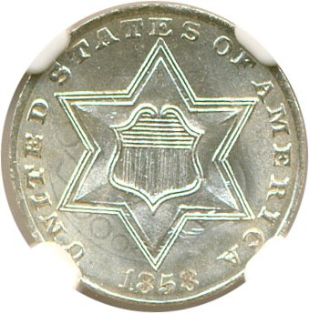 image for: 1858 3cS NGC MS65