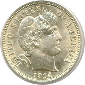image for: 1914 10c PCGS MS66