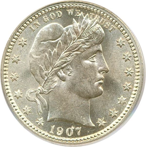 image for: 1907 25c PCGS MS63