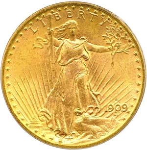image for: 1909-S $20 PCGS MS65