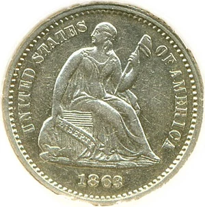 image for: 1863 H10c DGS AU58 (Cleaned)