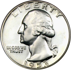 image for: 1953 25c NGC Proof 67 UCameo