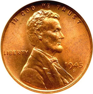 image for: 1945-S 1c NGC MS67 RD