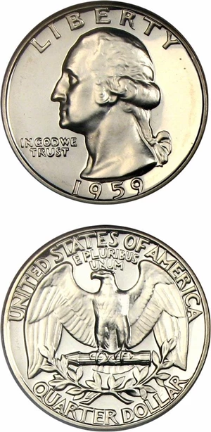 image for: 1959 25c NGC Proof 69 Cameo