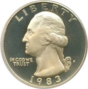 image for: 1983-S 25c PCGS Proof 69 DCameo