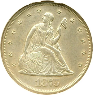 image for: 1875 20c DGS AU58 (Cleaned)