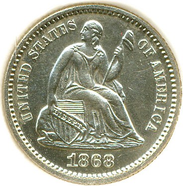 image for: 1868 H10c DGS Proof 63  (Lightly Cleaned)