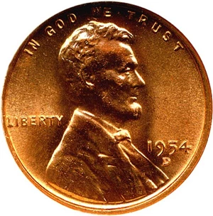 image for: 1954-D 1c NGC MS66 RD