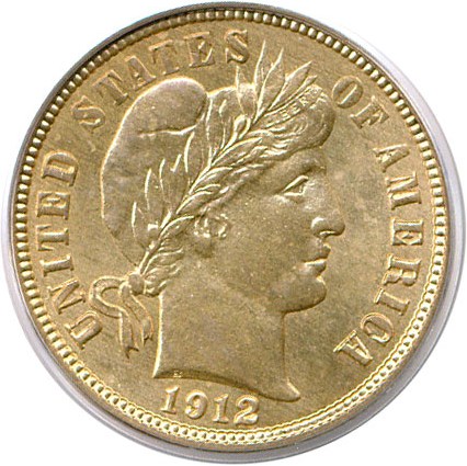 image for: 1912-S 10c PCGS MS65
