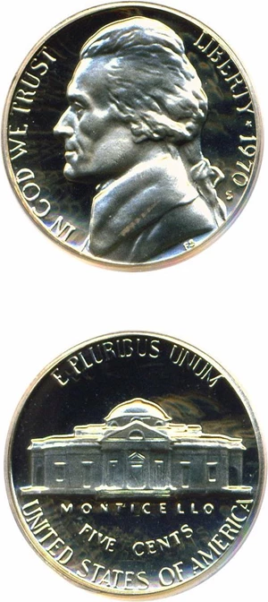 image for: 1970-S 5c PCGS Proof 69 DCameo