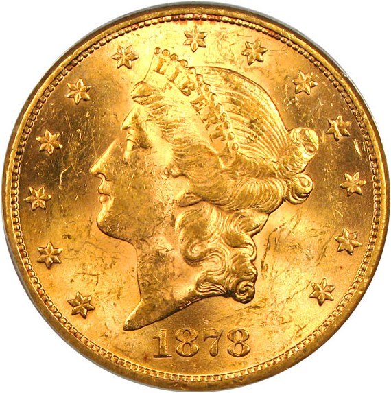 image for: 1878 $20 PCGS MS61