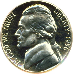 image for: 1956 5c PCGS Proof 68 Cameo