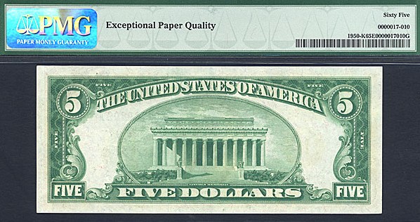 image for: Fr.1950K 1928 $5  PMG Gem CU65 EPQ  [K01709809A]
