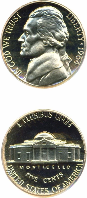 image for: 1964 5c PCGS Proof 69 DCameo