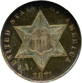 image for: 1871 3cS NGC MS66  *Color*