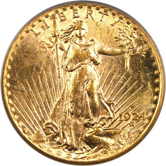 image for: 1924-D $20 PCGS MS61