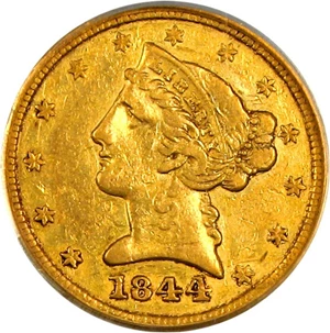 image for: 1844-D $5 PCGS XF45