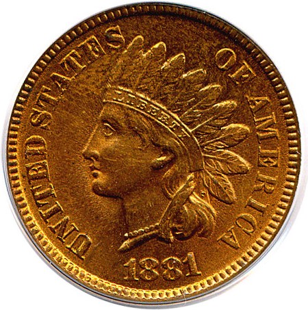 image for: 1881 1c  PCGS MS64 RD