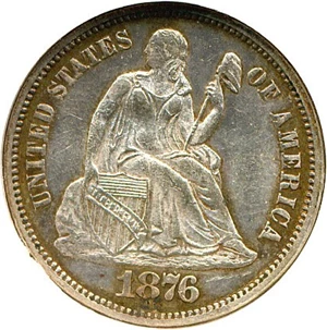 image for: 1876 10c NGC MS63