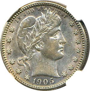 image for: 1905-S 25c NGC AU55