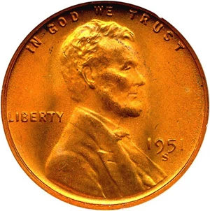 image for: 1951-S 1c NGC MS67 RD