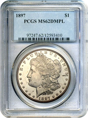 image for: 1897 $1 PCGS MS62 DMPL