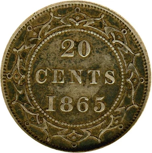 image for: Newfoundland: 1865 20c DGS VF35