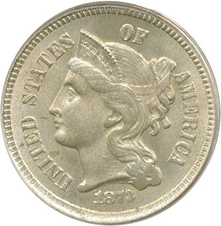 image for: 1873 3CN PCGS MS64  (Open 3)