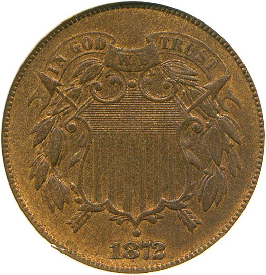 image for: 1872 2c ANACS MS61 RB 