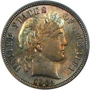 image for: 1904 10c PCGS MS65 *Color*