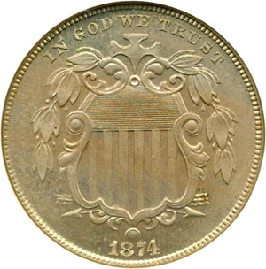 image for: 1874 5c NGC Proof 65