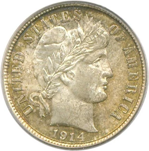 image for: 1914-D 10c PCGS/CAC MS64