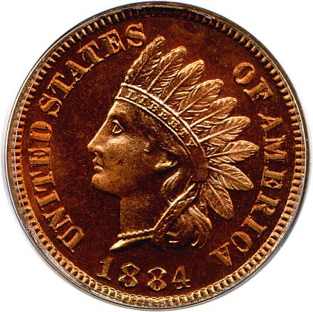 image for: 1884 1c PCGS Proof 66 RD * Photoseal *