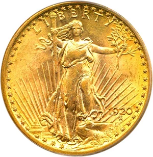 image for: 1920 $20 PCGS MS63