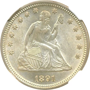 image for: 1891 25c NGC MS63