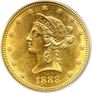 image for: 1888-S $10 PCGS AU58